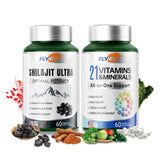 Flynew frasco frontal mostrando etiqueta y beneficios visibles