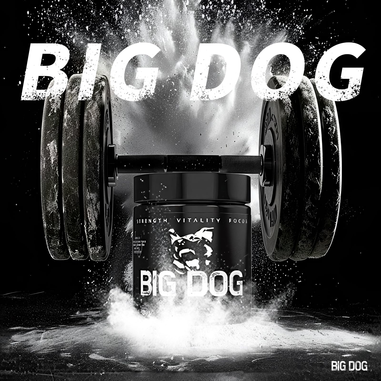 FMRFMR Big Dog Total frasco abierto con cápsulas listo para uso cotidiano