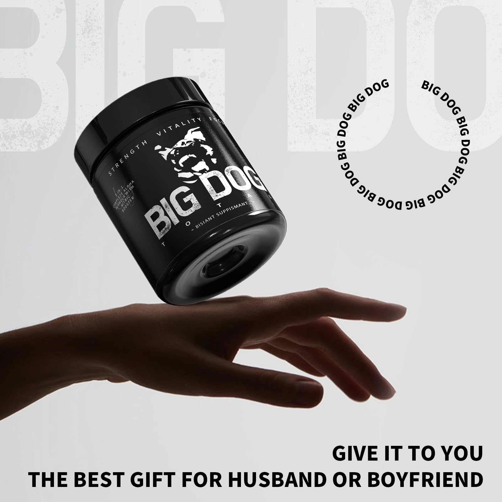 FMRFMR Big Dog Total ingredientes vegetales secos que resaltan fórmula natural