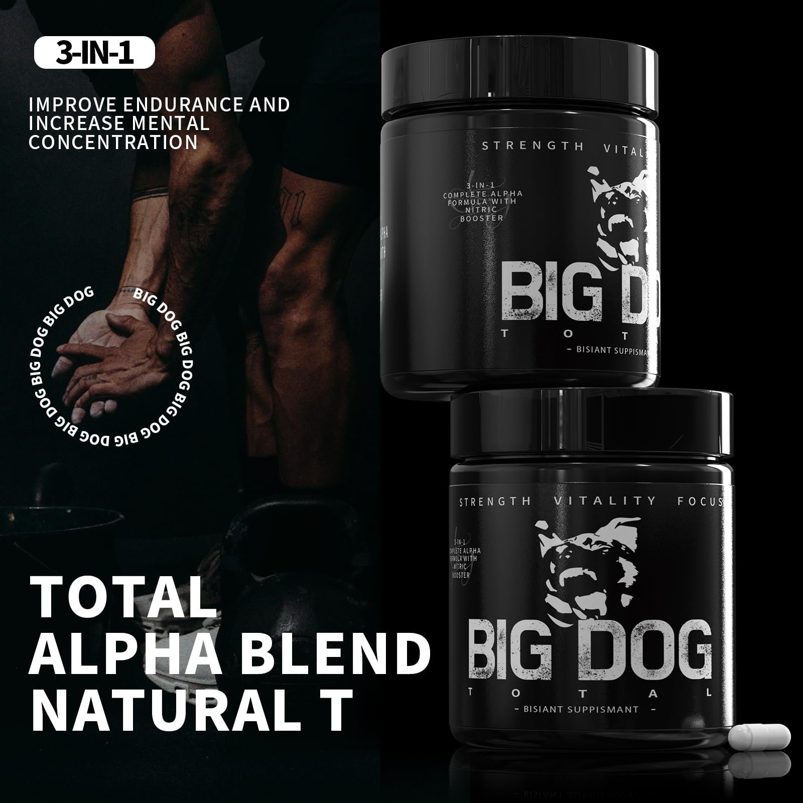 FMRFMR Big Dog Total etiqueta lateral con información clara y confianza