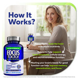 Comparación de tamaño de cápsula Focus Factor en la mano para dosificación clara