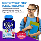 Etiqueta nutricional de Focus Factor Kids mostrando ingredientes clave y vitaminas