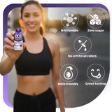 Focus Factor vial abierto en mano listo para beber con beneficio energía inmediata
