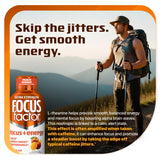 Focus Factor cierre y color del líquido para evidencia de sabor durazno
