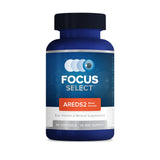 Focus Vision Supplements botella frontal mostrando el envase y beneficio de apoyo macular