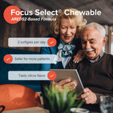 Focus Vision Supplements comparación de tamaño con una moneda para mostrar escala real