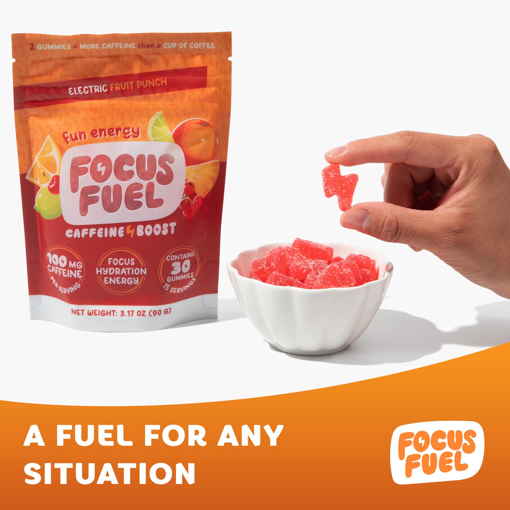 FocusFuel gomita junto a equipo de entrenamiento mostrando impulso preentreno