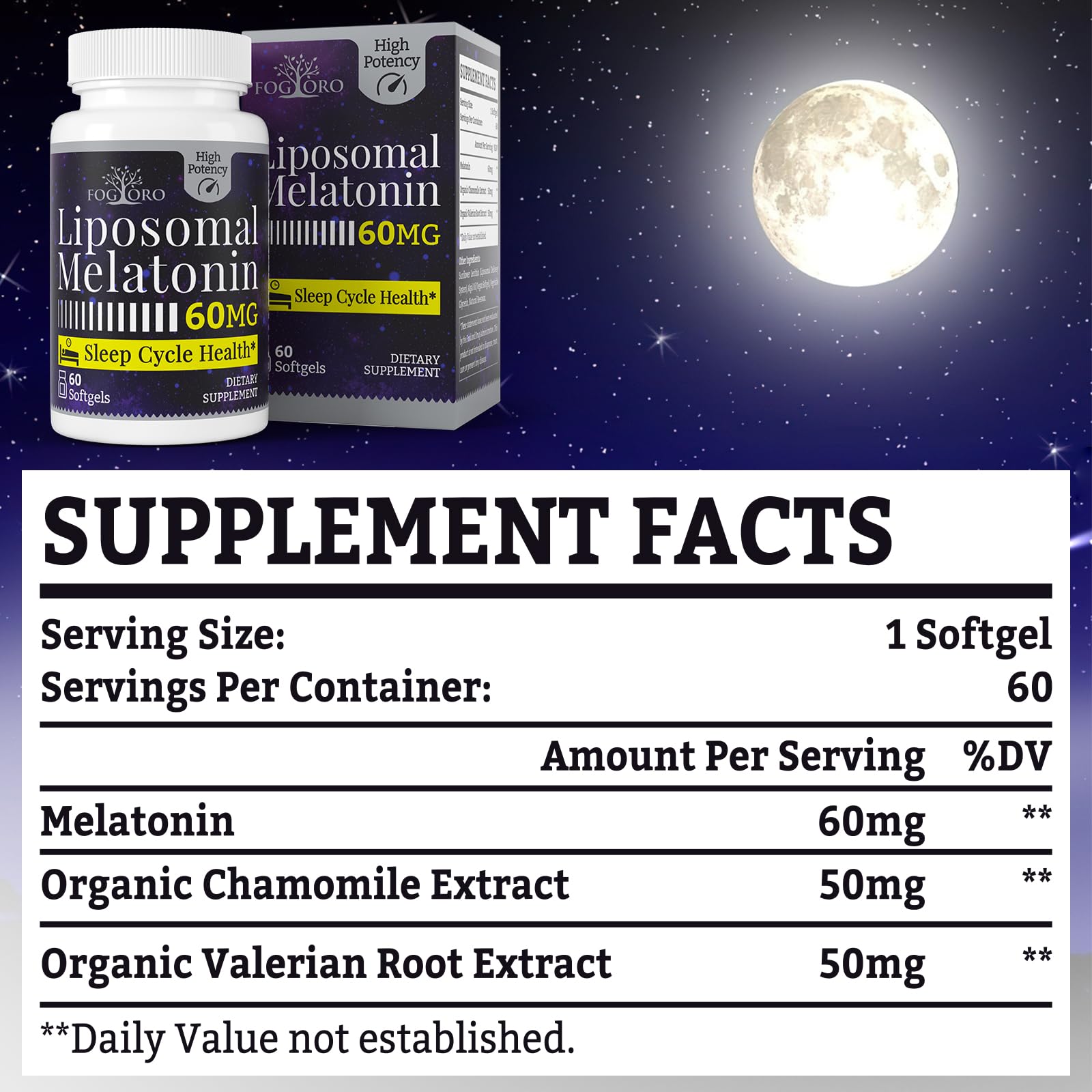 Fogoro cápsula liposomal primer plano resaltando composición y absorción
