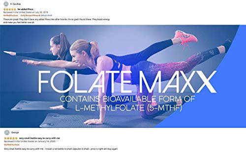 FOLATE MAXX cápsula sobre palma resaltando tamaño y comodidad al tragar