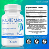 FOLATE MAXX cápsulas junto a regla para comparar tamaño