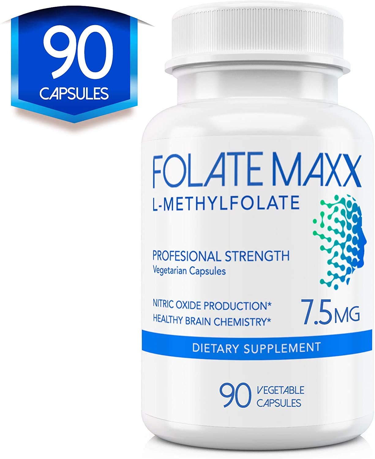FOLATE MAXX envase lateral con información de ingredientes