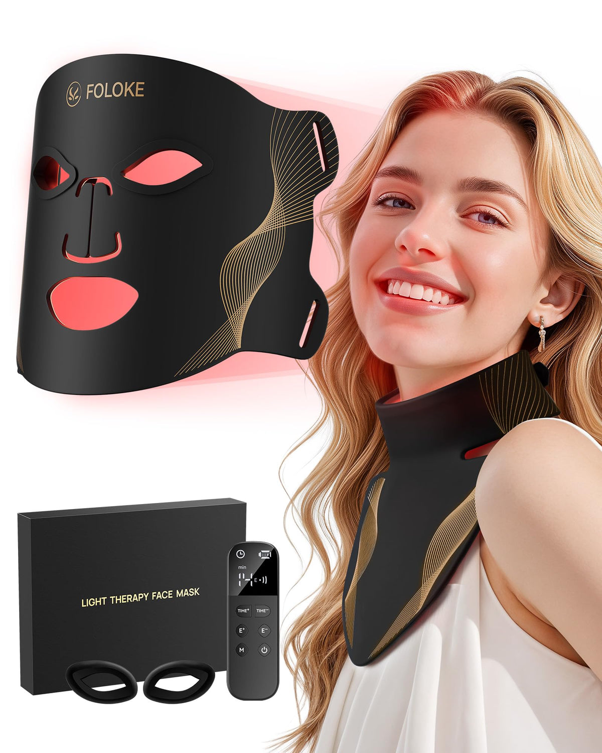 FOLOKE máscara frente mostrando diseño ergonómico y comodidad