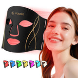 FOLOKE mascarilla LED frontal mostrando diseño ergonómico y ajuste cómodo