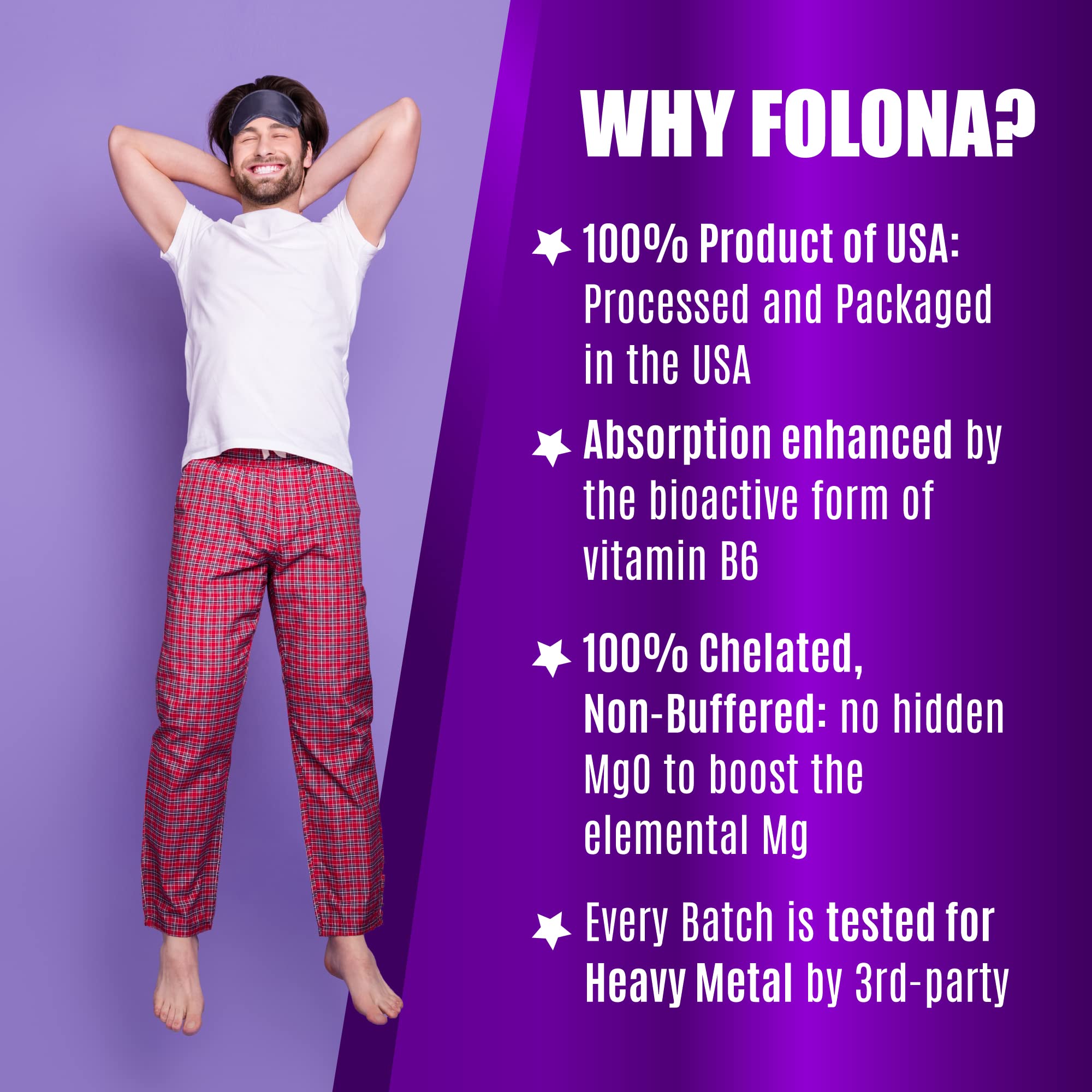 FOLONA cápsula abierta con polvo, evidencia de magnesio glicinato puro