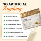 Bol con Folqs colostro y frutas, mostrando uso en recetas nutritivas