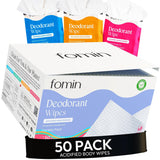 FOMIN frontal del paquete mostrando 50 toallitas y beneficio práctico