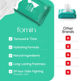 FOMIN textura de la toallita mostrando fibra suave y exfoliación