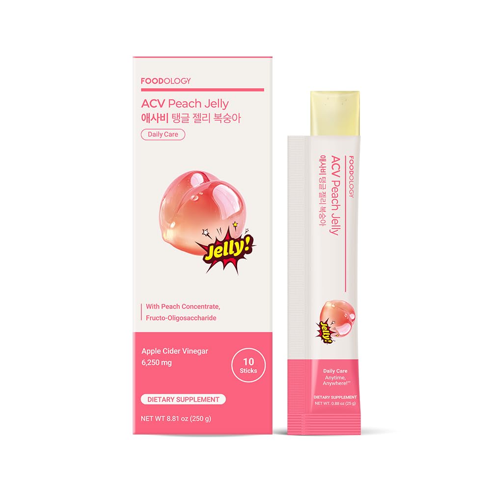 FOODOLOGY empaque frontal de jellies durazno, práctico para llevar