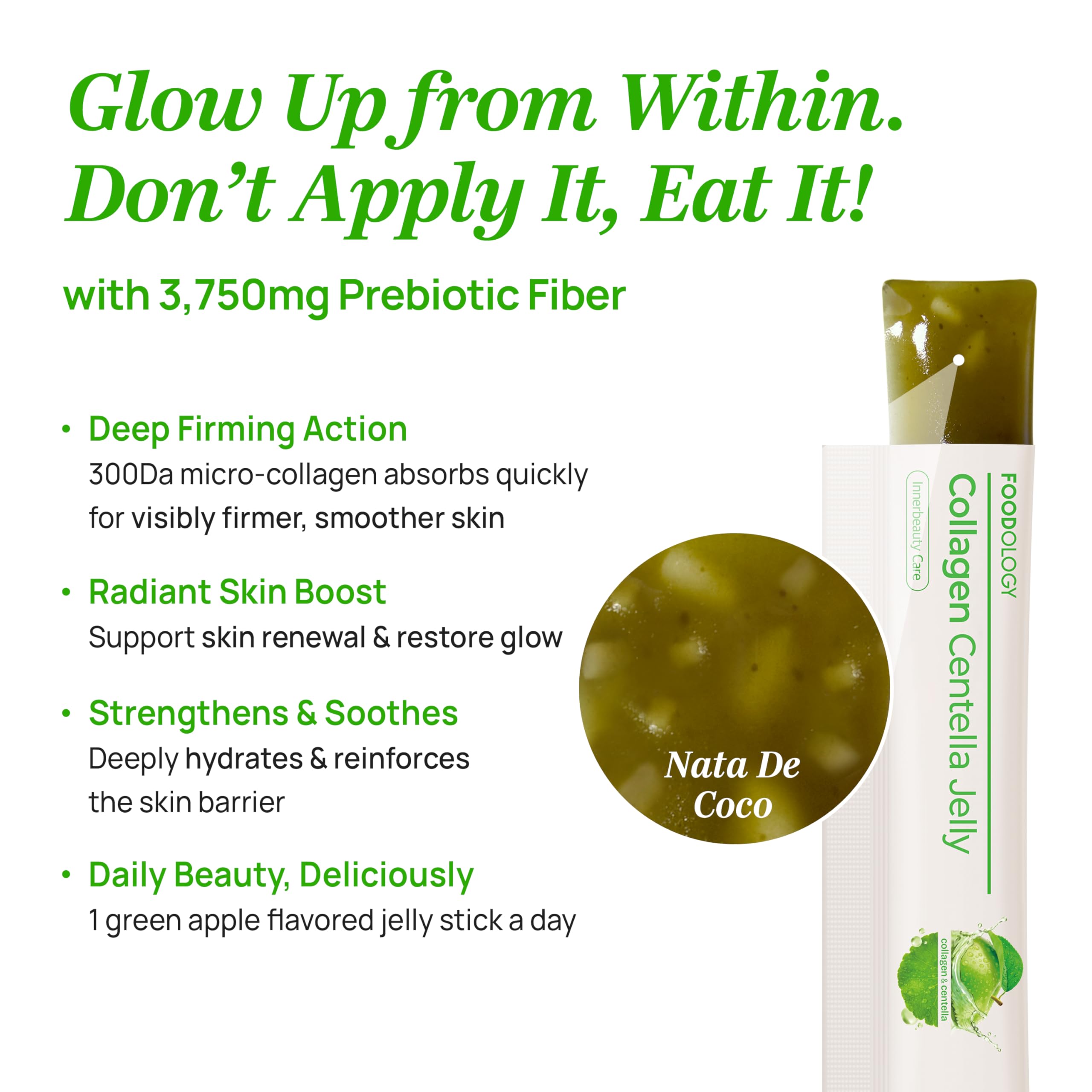 FOODOLOGY sticks individuales listos para consumir con sabor manzana verde