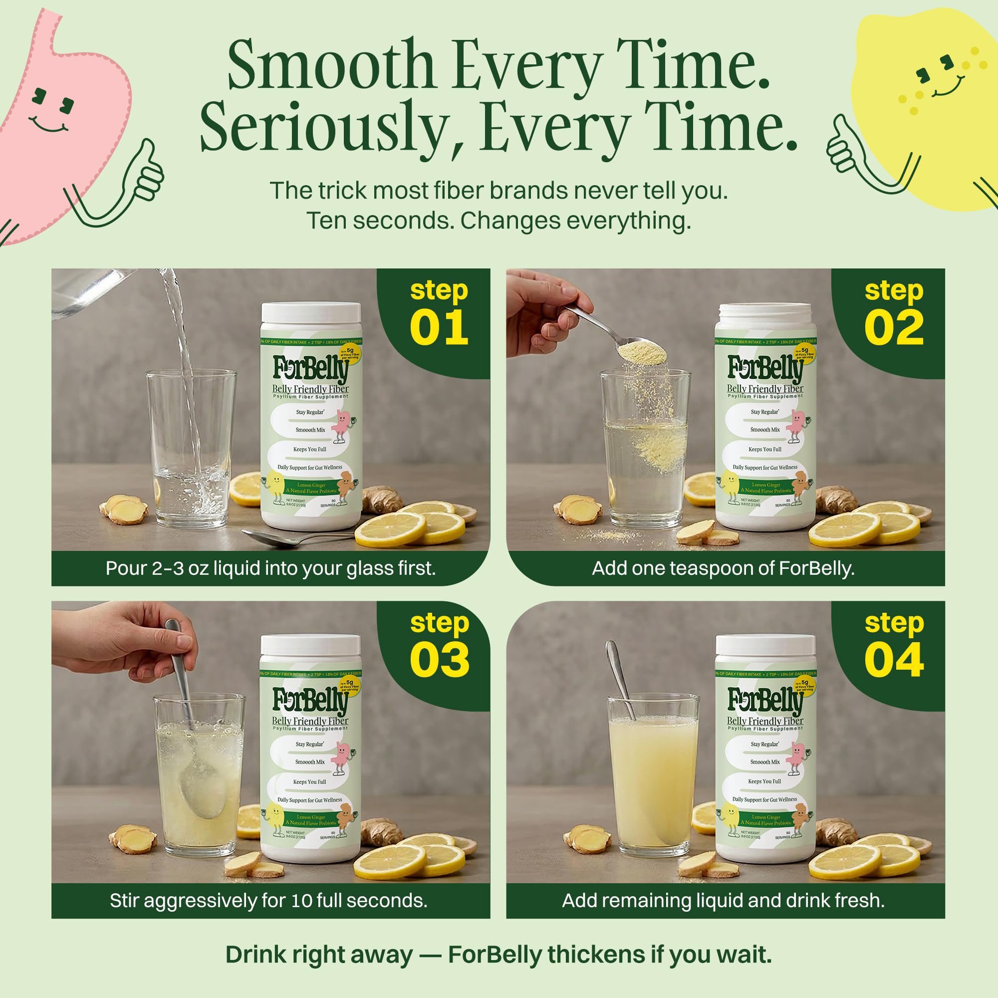 ForBelly bebida estilo mocktail con agua con gas lista para consumir