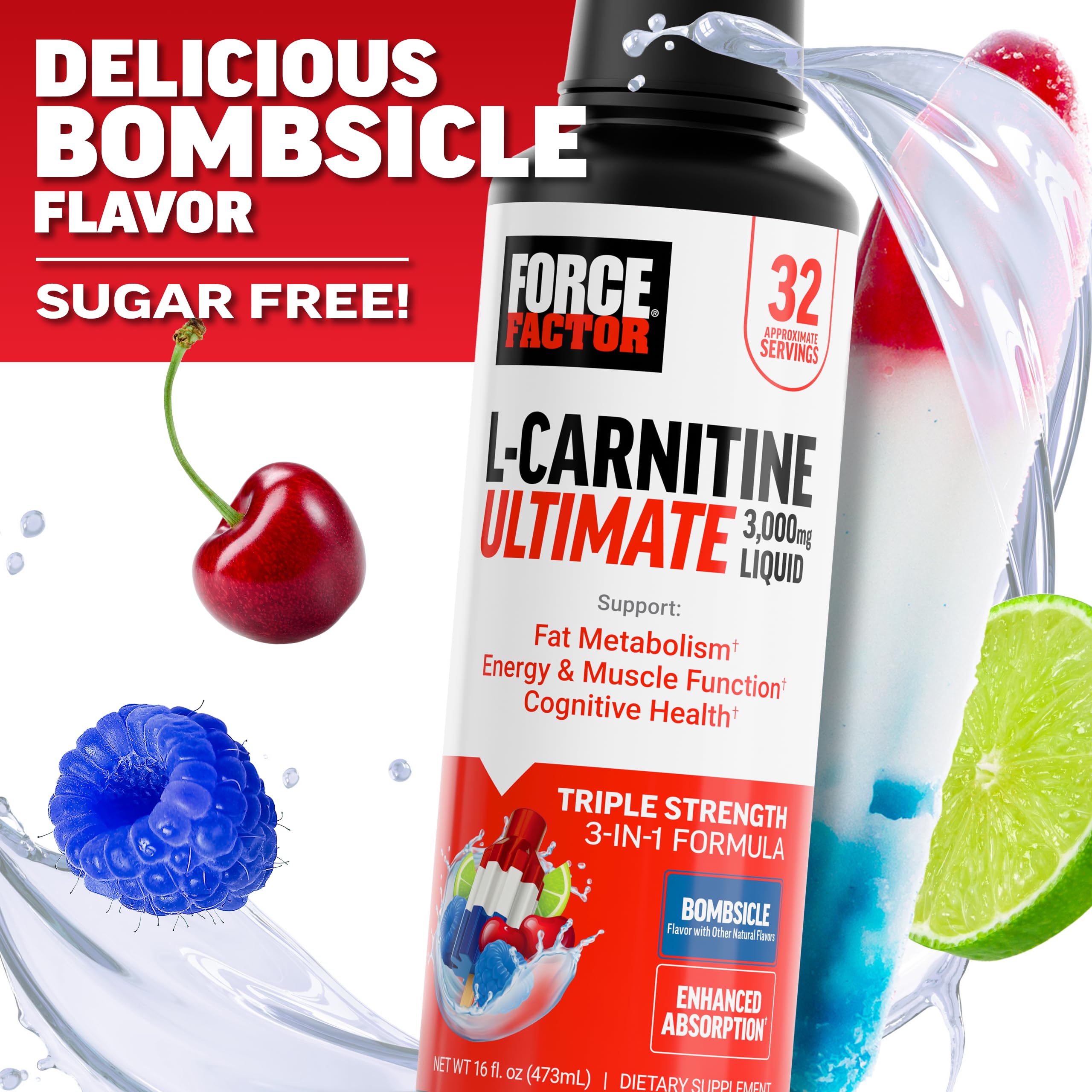 Force Factor botella en mano para comparar tamaño y porciones