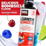 Force Factor botella en mano para comparar tamaño y porciones