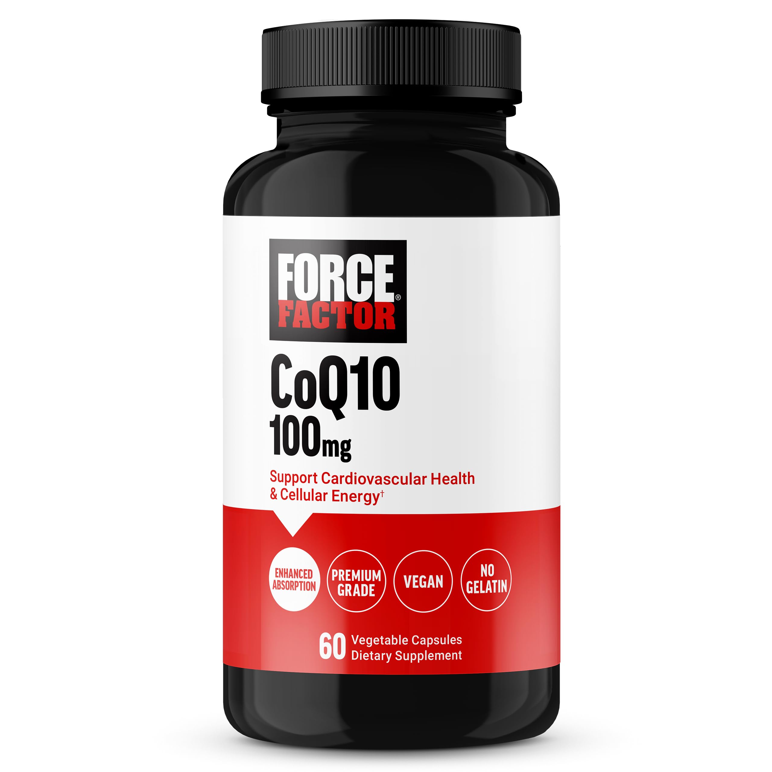 Force Factor envase frontal mostrando 100 mg y 60 cápsulas, confianza