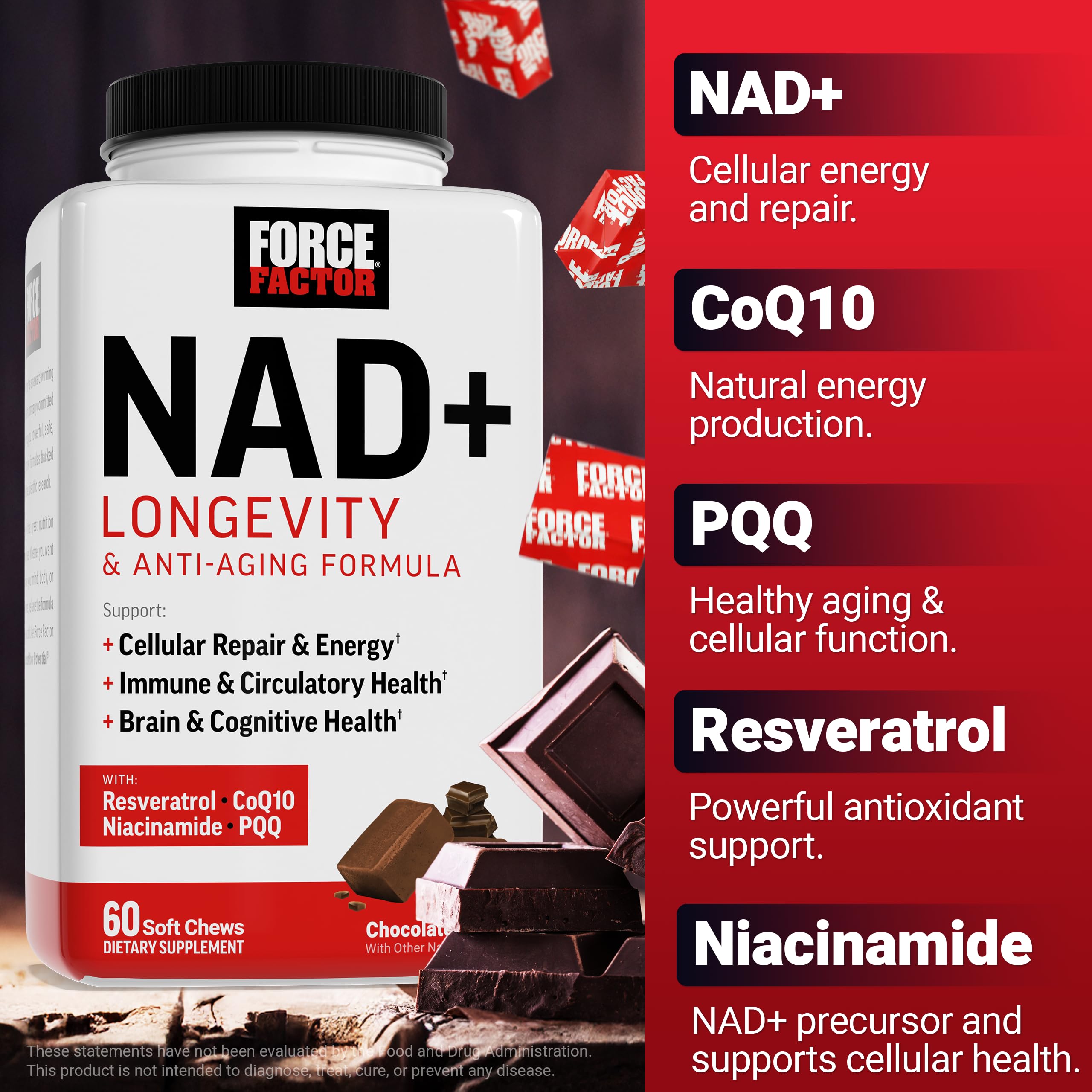 Force Factor etiqueta con ingredientes activos, información clara para elegir con confianza