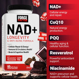 Force Factor etiqueta con ingredientes activos, información clara para elegir con confianza