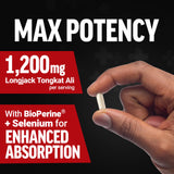 Force Factor etiqueta con ingredientes destacando potencia 1200 mg