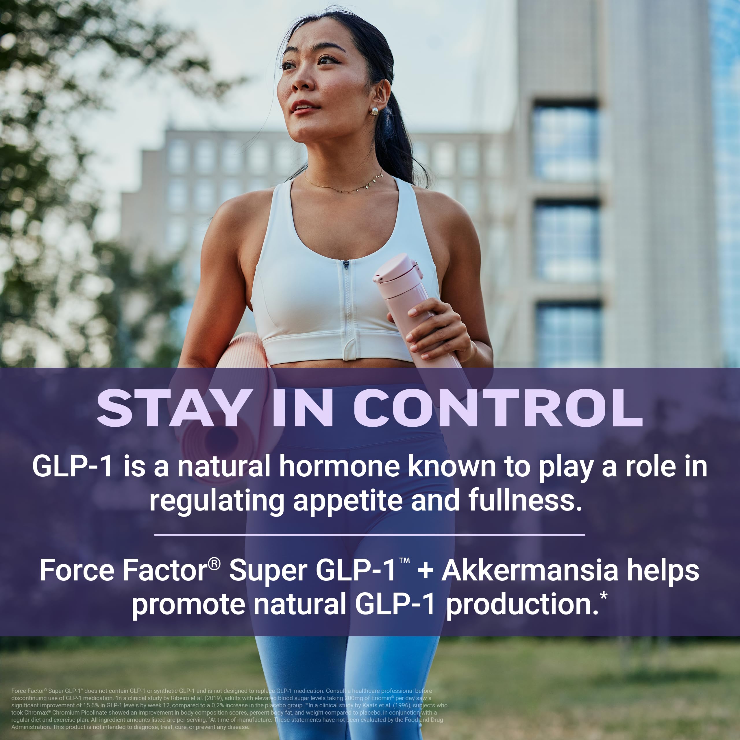 Force Factor etiqueta de ingredientes que resalta Eriomin, Chromax e inulina