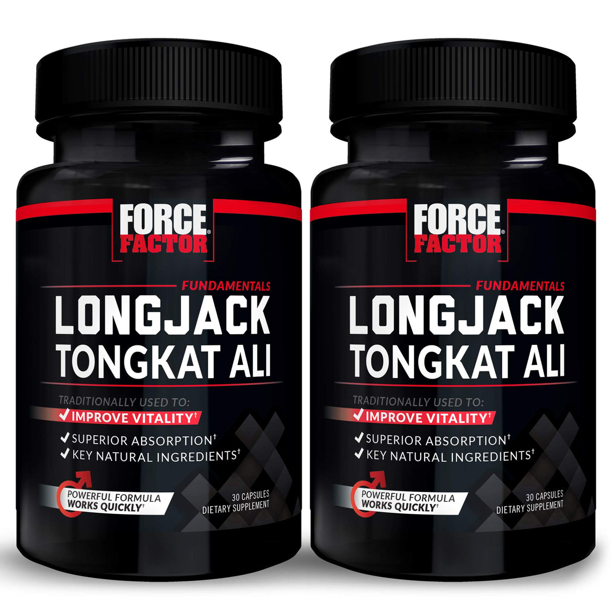 Force Factor botella frontal mostrando diseño y beneficios visibles
