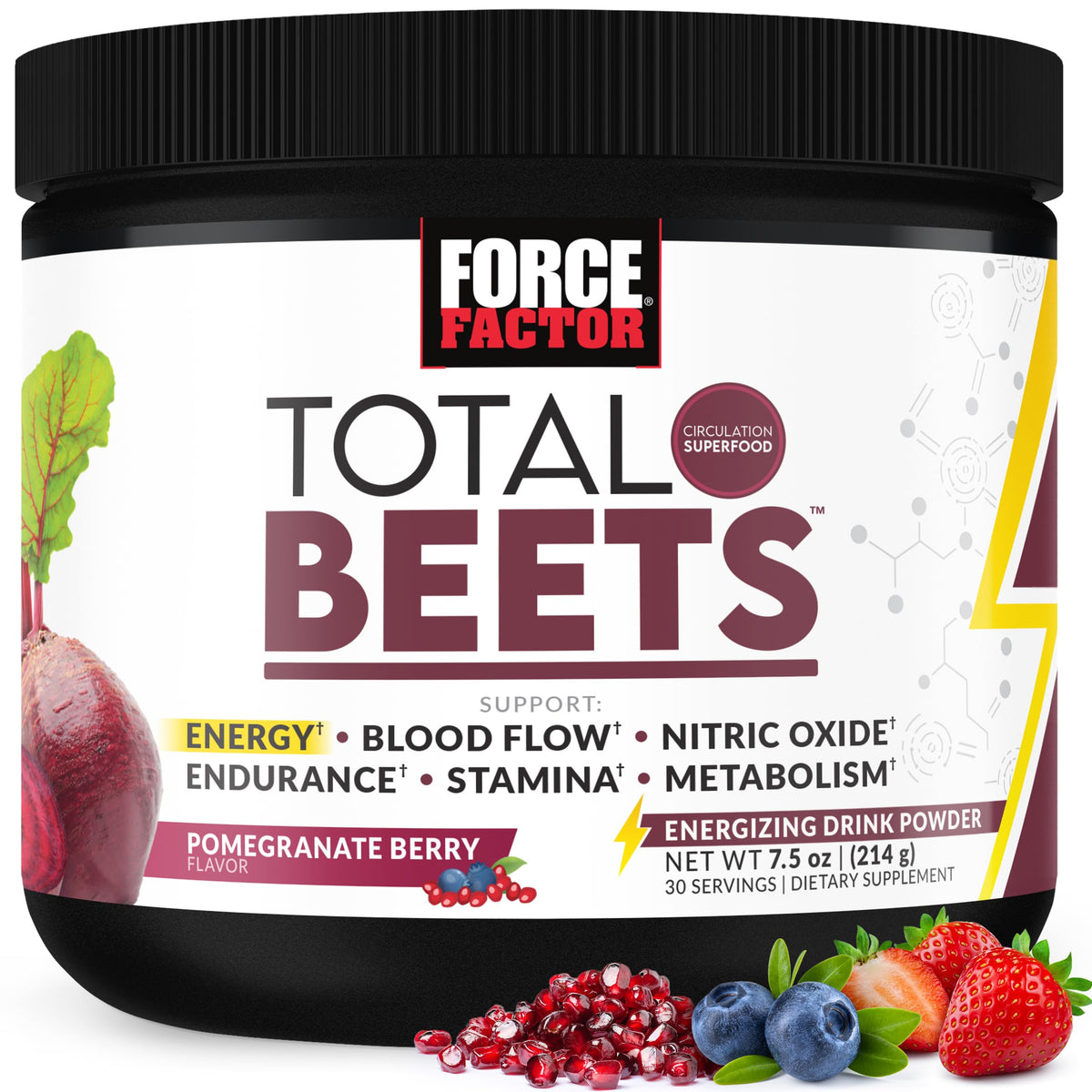 Force Factor frontal del envase mostrando diseño y beneficios