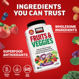 Force Factor composición de frutas y verduras que integra 50+ ingredientes naturales