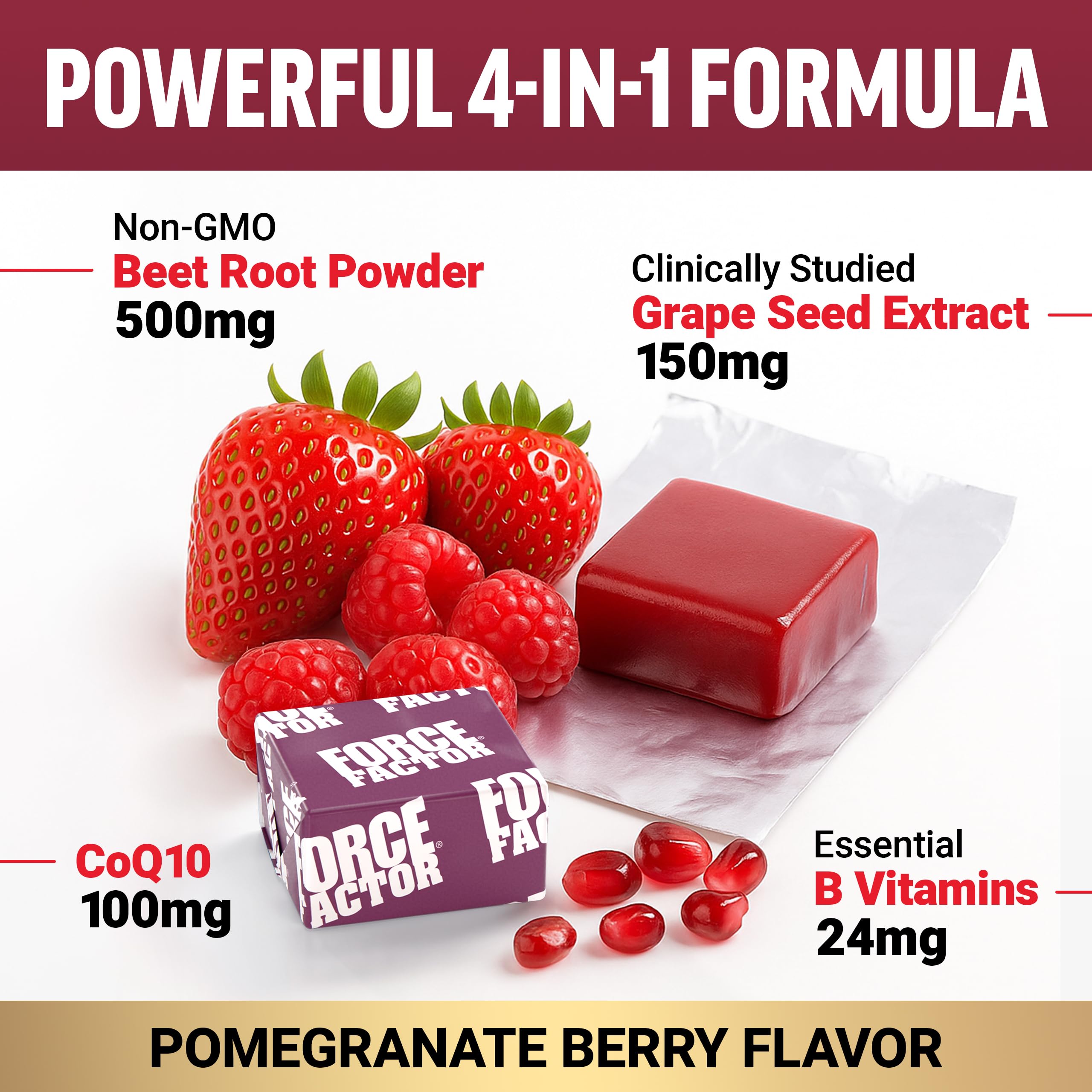 Polvo de remolacha usado en Force Factor Total Beets resaltando su origen vegetal y beneficio circulatorio