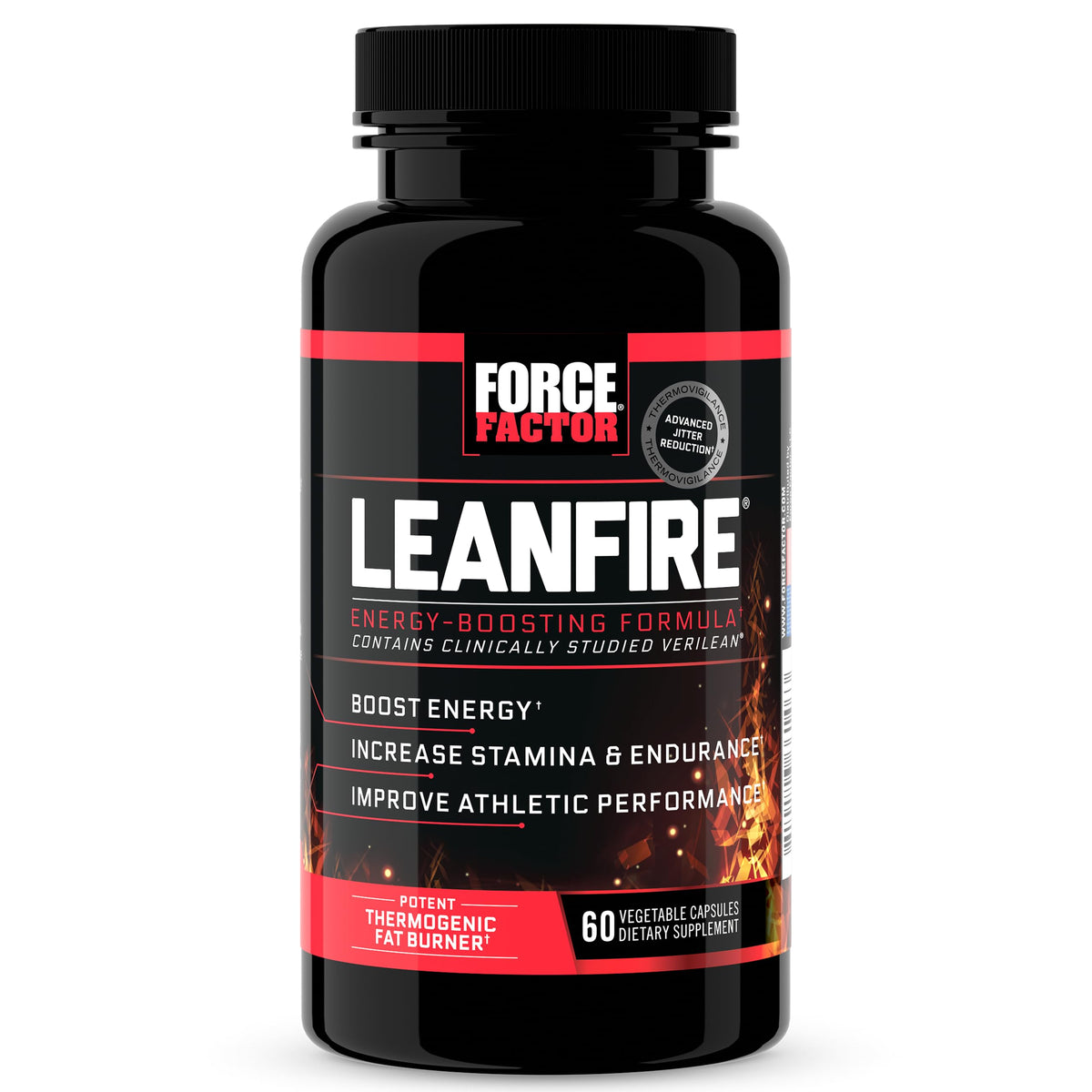 Force Factor envase frontal mostrando diseño y beneficio energía sostenida
