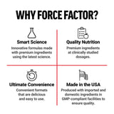 Force Factor frasco junto a vaso de agua indicando fácil integración en rutina