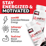 Persona tomando Force Factor LeanFire por la mañana para energía