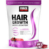 Force Factor envase frontal mostrando masticables sabor berry y beneficios