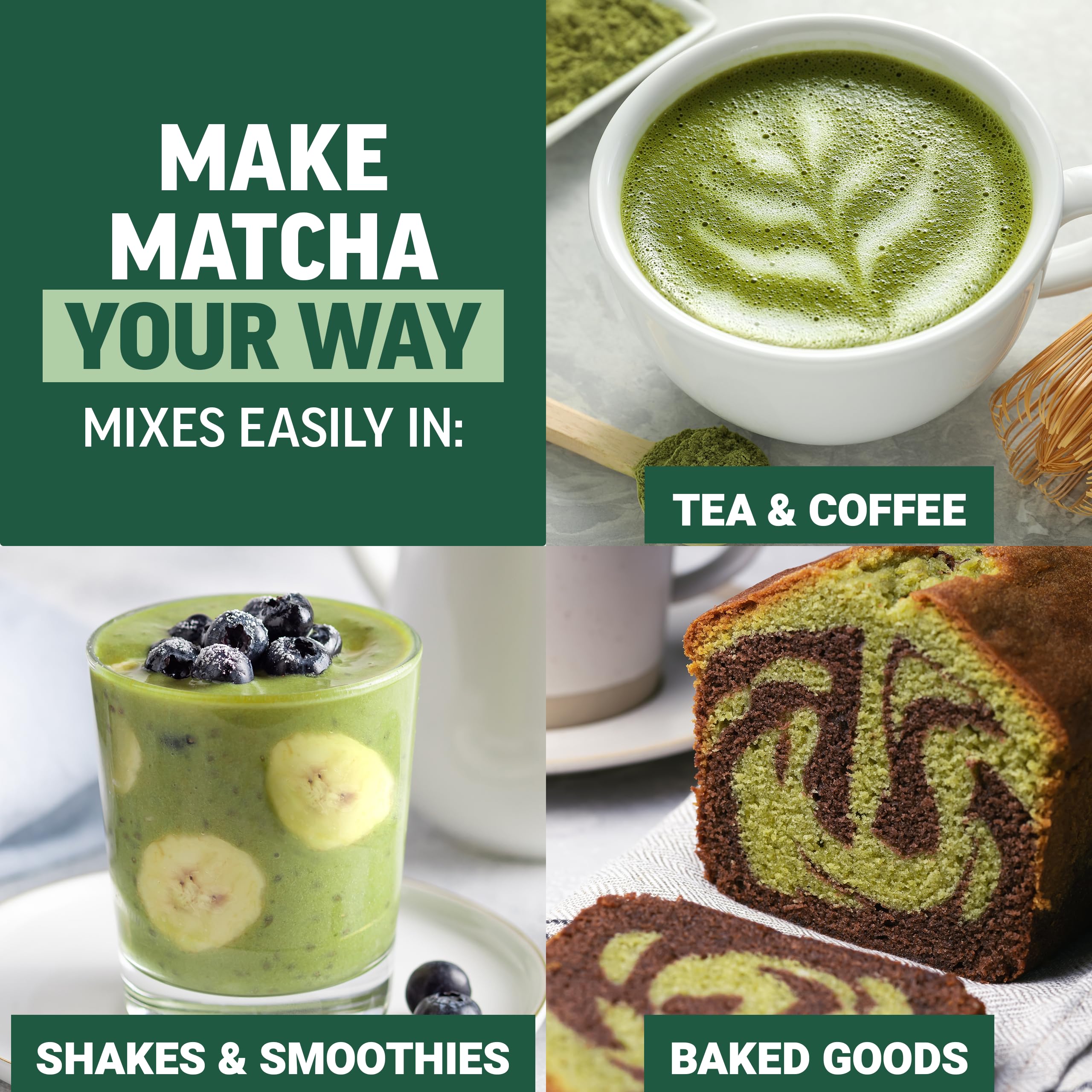 Force Factor matcha latte cremoso preparado para energía calmada