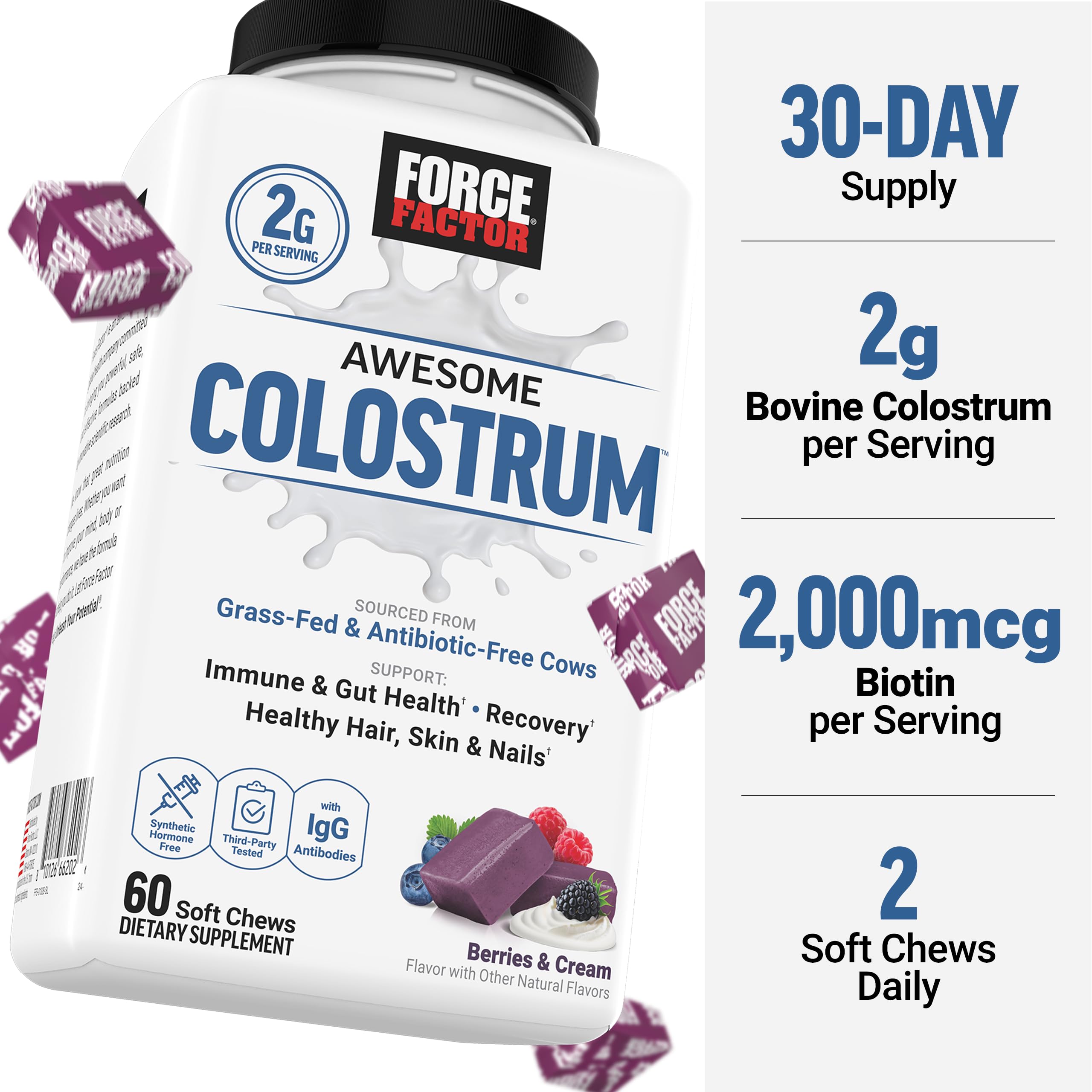 Force Factor masticables en porciones individuales para llevar