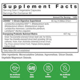 Force Factor etiqueta con información nutricional y listado de las 7 cepas probióticas