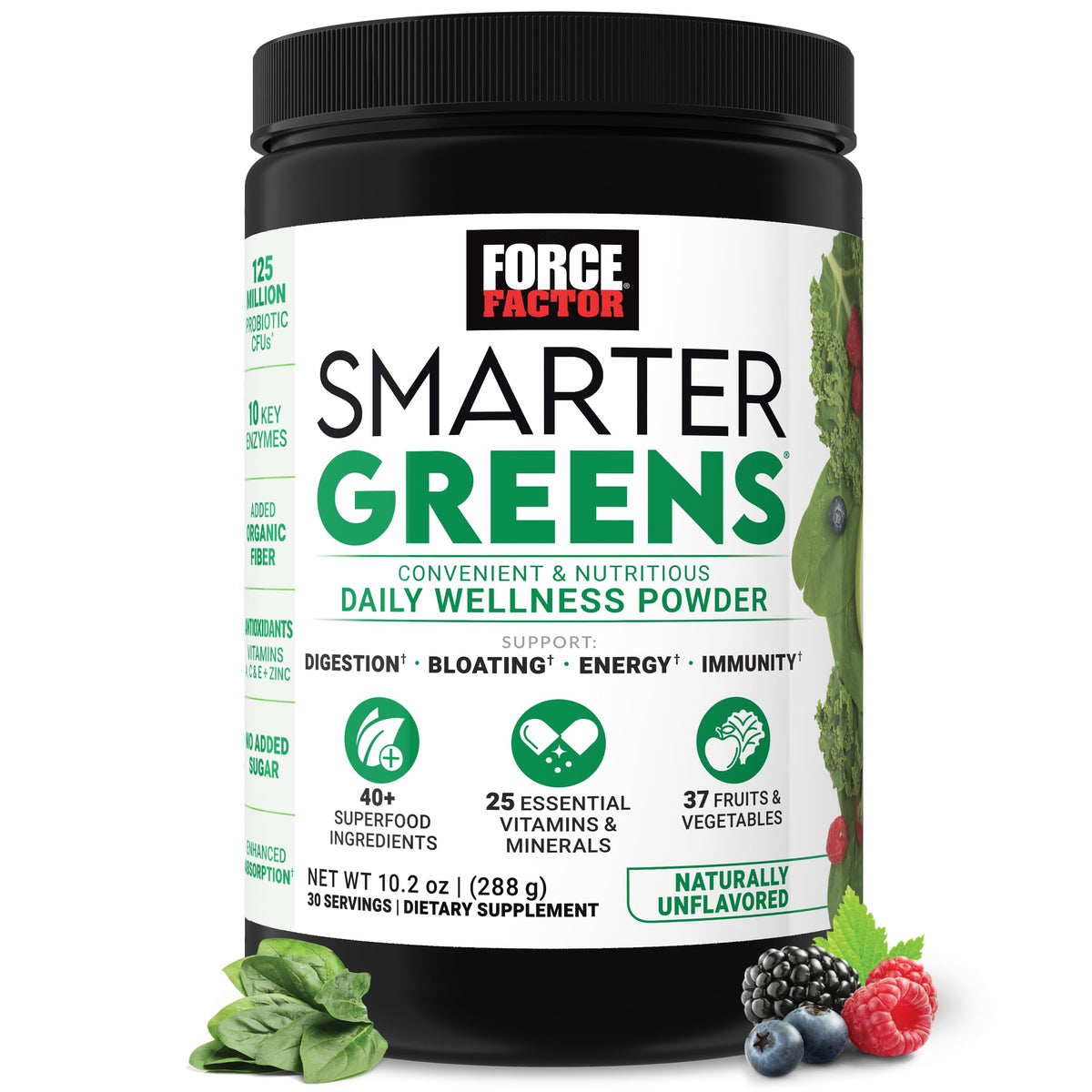 Force Factor envase frontal mostrando producto y beneficios en etiqueta