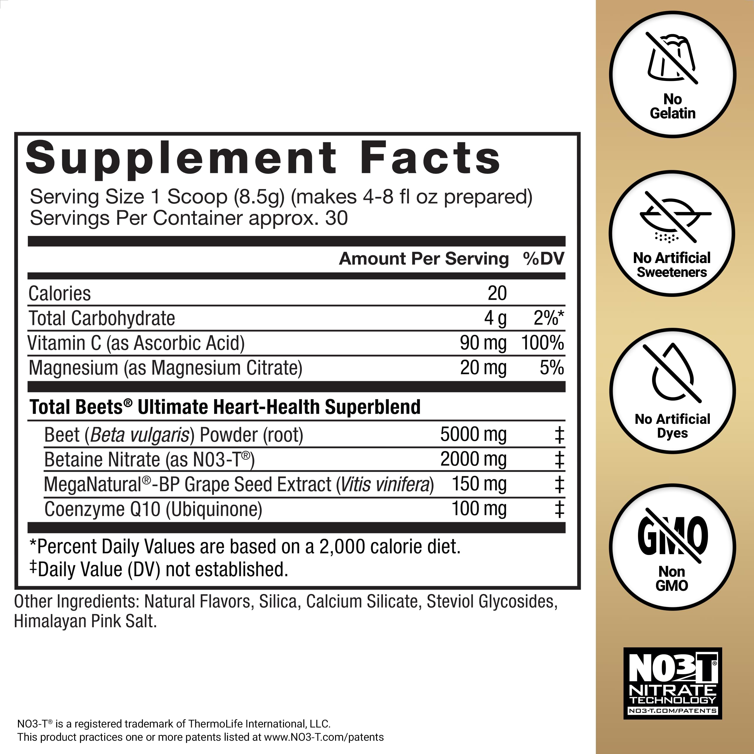 Force Factor bote abierto con cucharón que muestra el polvo interior