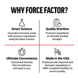 Force Factor primeros planos de ingredientes activos, transparencia formulación