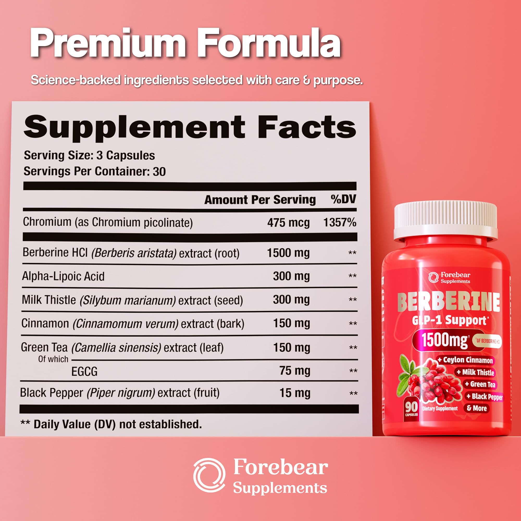 Forebear Supplements cápsula vegetal en primer plano destacando pureza y vegano