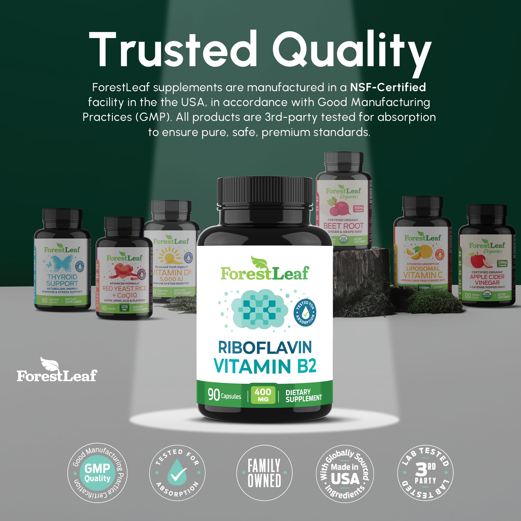 ForestLeaf sello GMP y certificados que refuerzan calidad y pruebas