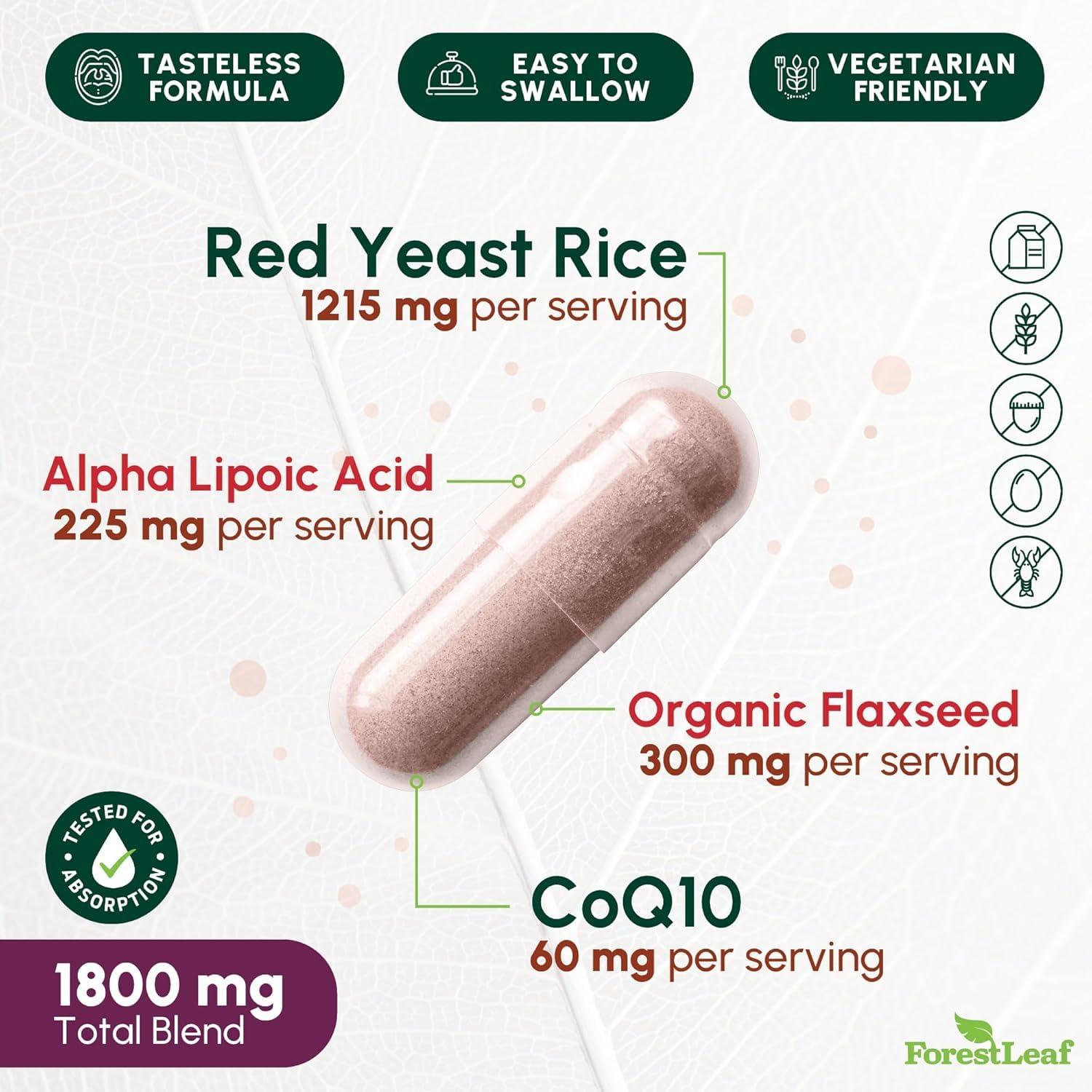 ForestLeaf etiqueta con información nutricional y certificados, confianza y trazabilidad