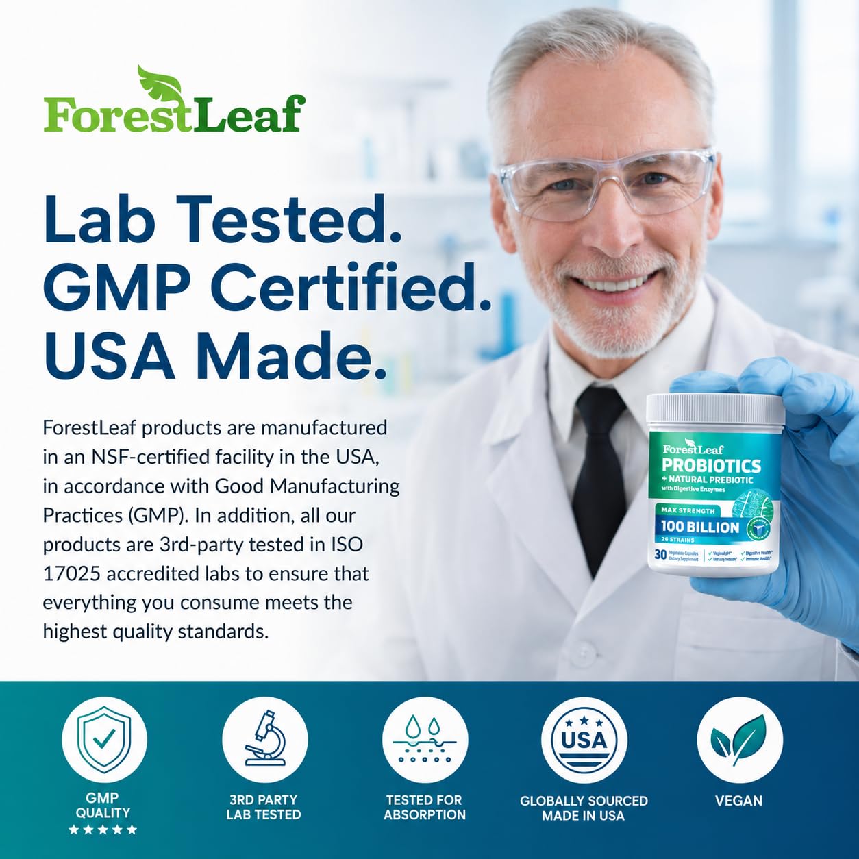 Etiqueta ForestLeaf con información de cepas y certificaciones claras