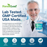 Etiqueta ForestLeaf con información de cepas y certificaciones claras